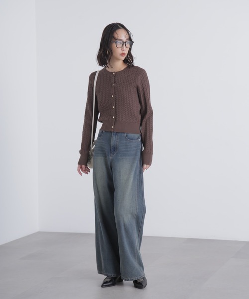 FREE'S MART(フリーズマート)の「◇金ボタンミニケーブルカーディガン(カーディガン/ボレロ・レディース・ネイビー/ホワイト系その他/グレー/ブルー/ブラウン・FREE)」の13枚目の写真