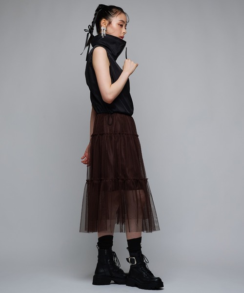 Narcissus（ナルシス）の「ハーフジップトップス/クロップドベスト（その他アウター・レディース・ブラック・FREE）」の3枚目の写真