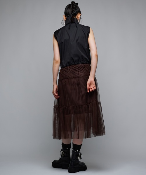 Narcissus（ナルシス）の「ハーフジップトップス/クロップドベスト（その他アウター・レディース・ブラック・FREE）」の4枚目の写真