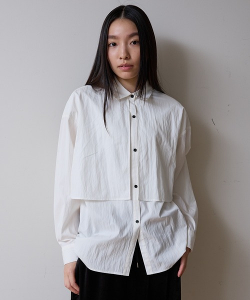 NOMINE(ノミネ)の「【NOMINE】ロングヨークオーバーシャツ(シャツ/ブラウス・レディース・ホワイト/ブラウン/ブラック・フリー)」の10枚目の写真