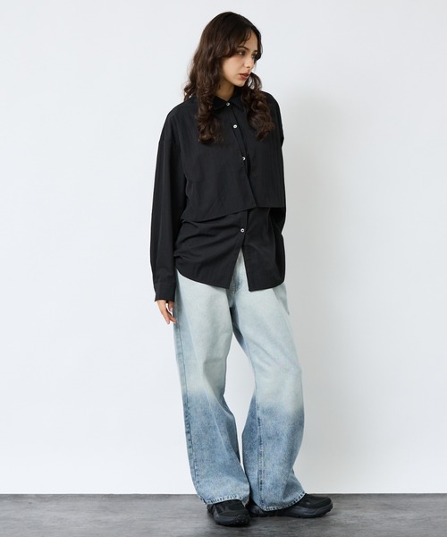 NOMINE(ノミネ)の「【NOMINE】ロングヨークオーバーシャツ(シャツ/ブラウス・レディース・ホワイト/ブラウン/ブラック・フリー)」の11枚目の写真
