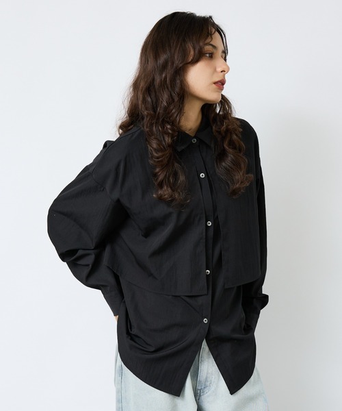 NOMINE(ノミネ)の「【NOMINE】ロングヨークオーバーシャツ(シャツ/ブラウス・レディース・ホワイト/ブラウン/ブラック・フリー)」の12枚目の写真
