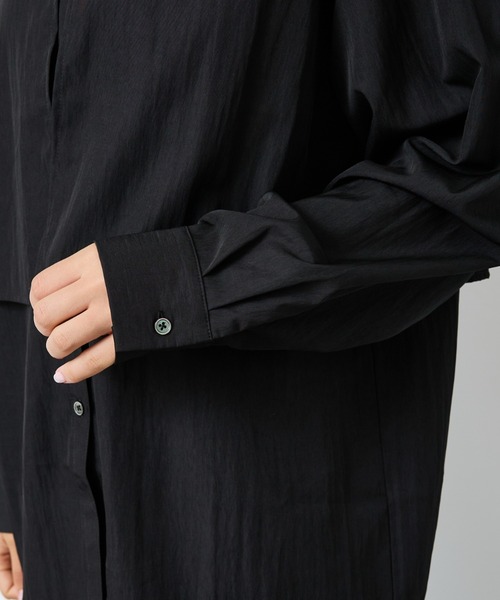 NOMINE(ノミネ)の「【NOMINE】ロングヨークオーバーシャツ(シャツ/ブラウス・レディース・ホワイト/ブラウン/ブラック・フリー)」の17枚目の写真