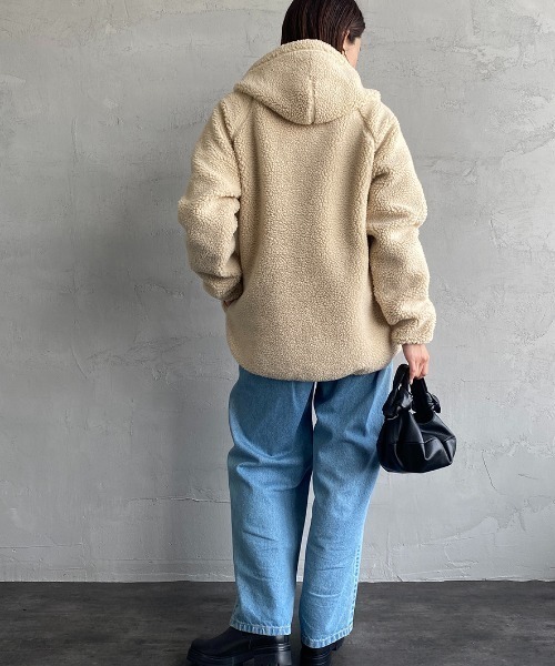 WEB限定】[GYMPHLEX/ジムフレックス] ボアフードパーカー（ブルゾン