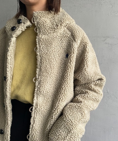 GYMPHLEX（ジムフレックス）の「【WEB限定】[GYMPHLEX/ジムフレックス] ボアフードパーカー（ブルゾン・レディース・ネイビー/グレイッシュベージュ/オフホワイト/ダークベージュ・M/L）」の5枚目の写真