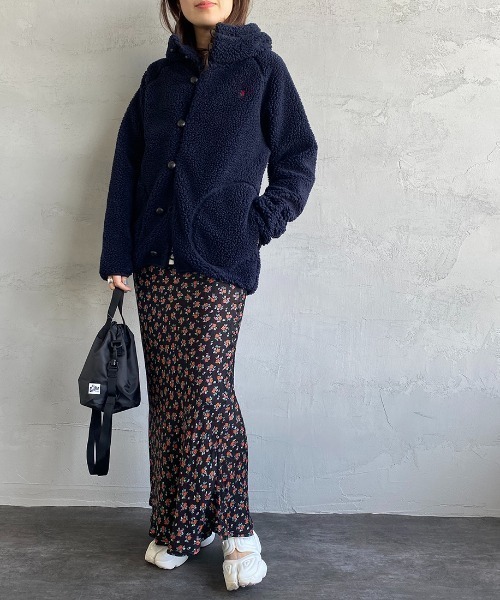 GYMPHLEX（ジムフレックス）の「【WEB限定】[GYMPHLEX/ジムフレックス] ボアフードパーカー（ブルゾン・レディース・ネイビー/グレイッシュベージュ/オフホワイト/ダークベージュ・M/L）」の16枚目の写真