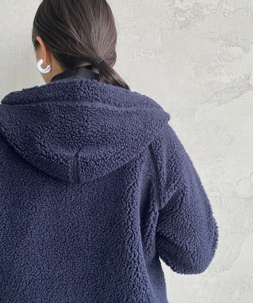 GYMPHLEX（ジムフレックス）の「【WEB限定】[GYMPHLEX/ジムフレックス] ボアフードパーカー（ブルゾン・レディース・ネイビー/グレイッシュベージュ/オフホワイト/ダークベージュ・M/L）」の20枚目の写真