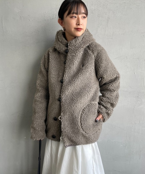 WEB限定】[GYMPHLEX/ジムフレックス] ボアフードパーカー（ブルゾン