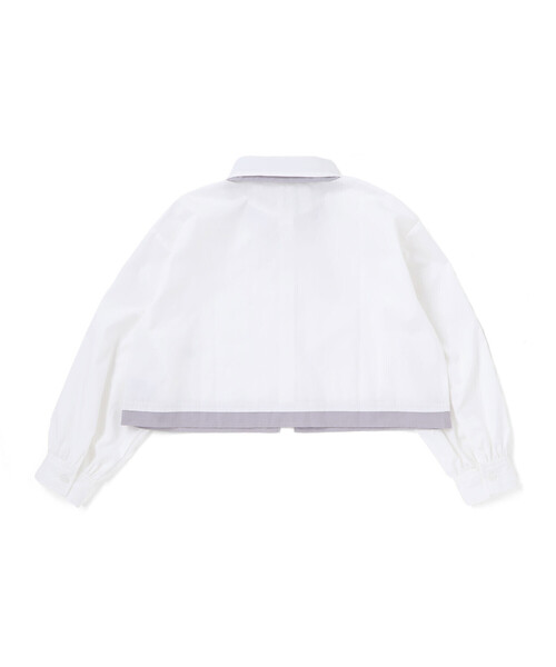 ZIDDY（ジディ）の「ダブル襟長袖シャツブラウス&タンクトップセット(130~160cm)（シャツ/ブラウス・キッズ・ホワイト/ブルー・150cm/FREE/130cm/140cm）」の10枚目の写真