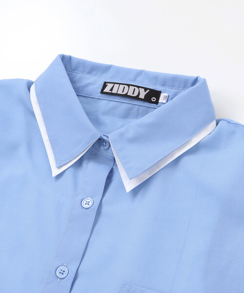 ZIDDY（ジディ）の「ダブル襟長袖シャツブラウス&タンクトップセット(130~160cm)（シャツ/ブラウス・キッズ・ホワイト/ブルー・150cm/FREE/130cm/140cm）」の17枚目の写真