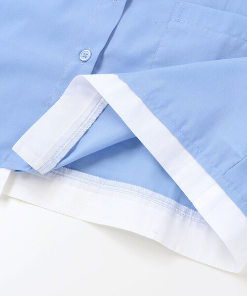 ZIDDY（ジディ）の「ダブル襟長袖シャツブラウス&タンクトップセット(130~160cm)（シャツ/ブラウス・キッズ・ホワイト/ブルー・150cm/FREE/130cm/140cm）」の21枚目の写真