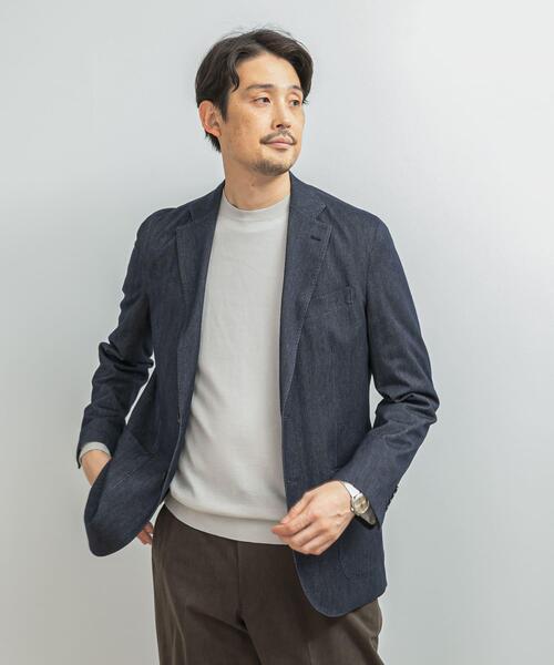 URBAN RESEARCH DOORS（アーバンリサーチドアーズ）の「LIFE STYLE TAILOR　デニムライクニットジャケット（その他アウター・メンズ・ネイビー・44/46/48/50）」の2枚目の写真