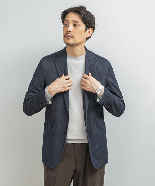 URBAN RESEARCH DOORS（アーバンリサーチドアーズ）の「LIFE STYLE TAILOR　デニムライクニットジャケット（その他アウター・メンズ・ネイビー・44/46/48/50）」の3枚目の写真