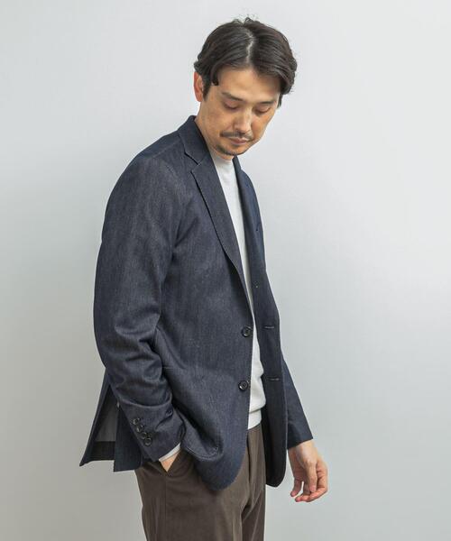 URBAN RESEARCH DOORS（アーバンリサーチドアーズ）の「LIFE STYLE TAILOR　デニムライクニットジャケット（その他アウター・メンズ・ネイビー・44/46/48/50）」の4枚目の写真