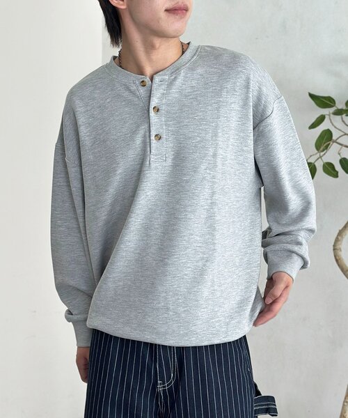 CPCM(シーピーシーエム)の「ダンボールヘンリーネックプルオーバー(Tシャツ/カットソー・レディース・ネイビー/グレー/ブラック・MEDIUM/LARGE)」の1枚目の写真