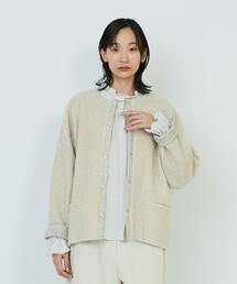 美品　ADIEU TRISTESSE ノーカラーブルゾン ADIEU TRISTESSE ジャケット ノーカラージャケット リーフカット