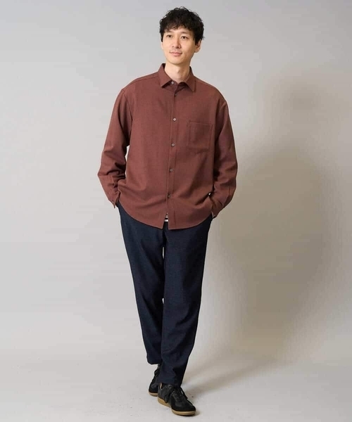 a.v.v（アーヴェヴェ）の「【イージーケア/シワになりにくい】ワイドシルエットシャツ 秋リライト【洗濯機で洗える/ストレッチ】（シャツ/ブラウス・メンズ・チャコールグレー/ライトブラウン/ボルドー・46/50/48/44）」の5枚目の写真