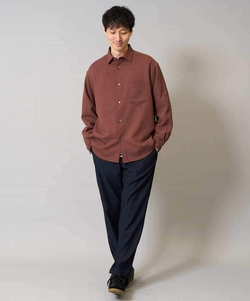 a.v.v（アーヴェヴェ）の「【イージーケア/シワになりにくい】ワイドシルエットシャツ 秋リライト【洗濯機で洗える/ストレッチ】（シャツ/ブラウス・メンズ・チャコールグレー/ライトブラウン/ボルドー・46/50/48/44）」の6枚目の写真