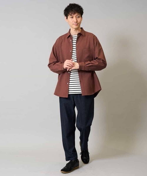 a.v.v（アーヴェヴェ）の「【イージーケア/シワになりにくい】ワイドシルエットシャツ 秋リライト【洗濯機で洗える/ストレッチ】（シャツ/ブラウス・メンズ・チャコールグレー/ライトブラウン/ボルドー・46/50/48/44）」の8枚目の写真