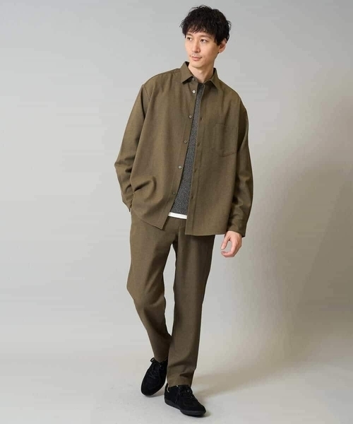 a.v.v（アーヴェヴェ）の「【イージーケア/シワになりにくい】ワイドシルエットシャツ 秋リライト【洗濯機で洗える/ストレッチ】（シャツ/ブラウス・メンズ・チャコールグレー/ライトブラウン/ボルドー・46/50/48/44）」の12枚目の写真