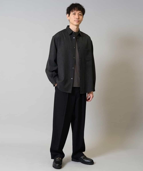 a.v.v（アーヴェヴェ）の「【イージーケア/シワになりにくい】ワイドシルエットシャツ 秋リライト【洗濯機で洗える/ストレッチ】（シャツ/ブラウス・メンズ・チャコールグレー/ライトブラウン/ボルドー・46/50/48/44）」の13枚目の写真