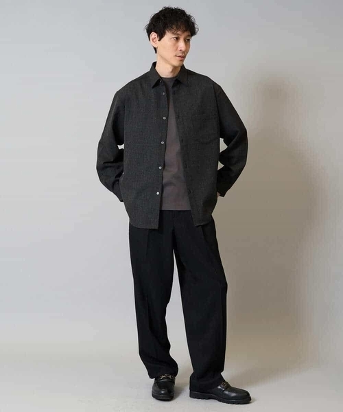 a.v.v（アーヴェヴェ）の「【イージーケア/シワになりにくい】ワイドシルエットシャツ 秋リライト【洗濯機で洗える/ストレッチ】（シャツ/ブラウス・メンズ・チャコールグレー/ライトブラウン/ボルドー・46/50/48/44）」の14枚目の写真