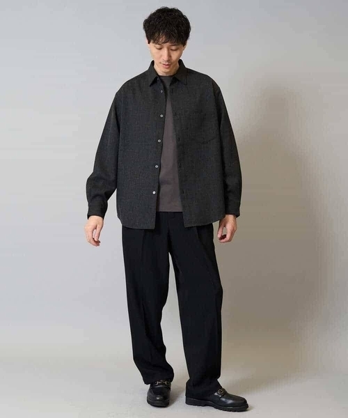 a.v.v（アーヴェヴェ）の「【イージーケア/シワになりにくい】ワイドシルエットシャツ 秋リライト【洗濯機で洗える/ストレッチ】（シャツ/ブラウス・メンズ・チャコールグレー/ライトブラウン/ボルドー・46/50/48/44）」の16枚目の写真