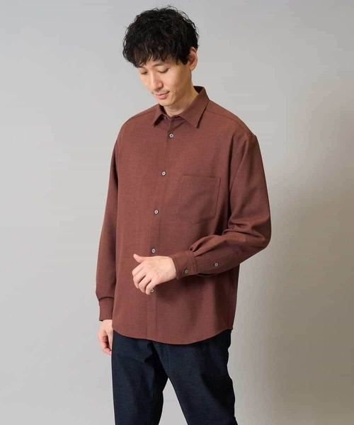 a.v.v（アーヴェヴェ）の「【イージーケア/シワになりにくい】ワイドシルエットシャツ 秋リライト【洗濯機で洗える/ストレッチ】（シャツ/ブラウス・メンズ・チャコールグレー/ライトブラウン/ボルドー・46/50/48/44）」の17枚目の写真