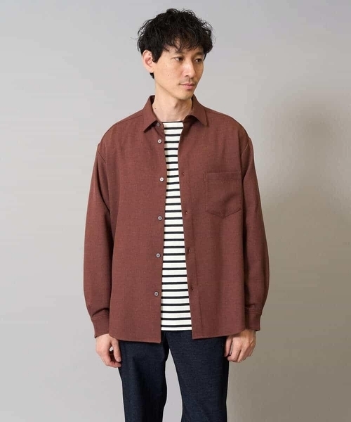 a.v.v（アーヴェヴェ）の「【イージーケア/シワになりにくい】ワイドシルエットシャツ 秋リライト【洗濯機で洗える/ストレッチ】（シャツ/ブラウス・メンズ・チャコールグレー/ライトブラウン/ボルドー・46/50/48/44）」の18枚目の写真