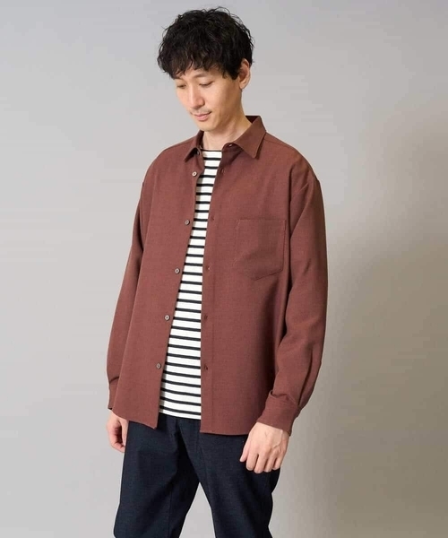 a.v.v（アーヴェヴェ）の「【イージーケア/シワになりにくい】ワイドシルエットシャツ 秋リライト【洗濯機で洗える/ストレッチ】（シャツ/ブラウス・メンズ・チャコールグレー/ライトブラウン/ボルドー・46/50/48/44）」の19枚目の写真