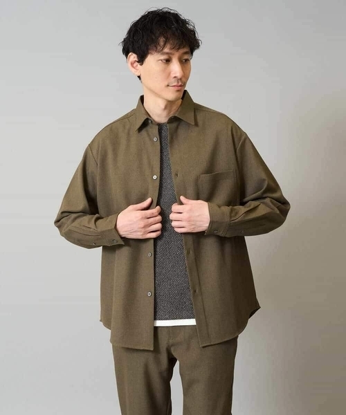 a.v.v（アーヴェヴェ）の「【イージーケア/シワになりにくい】ワイドシルエットシャツ 秋リライト【洗濯機で洗える/ストレッチ】（シャツ/ブラウス・メンズ・チャコールグレー/ライトブラウン/ボルドー・46/50/48/44）」の22枚目の写真