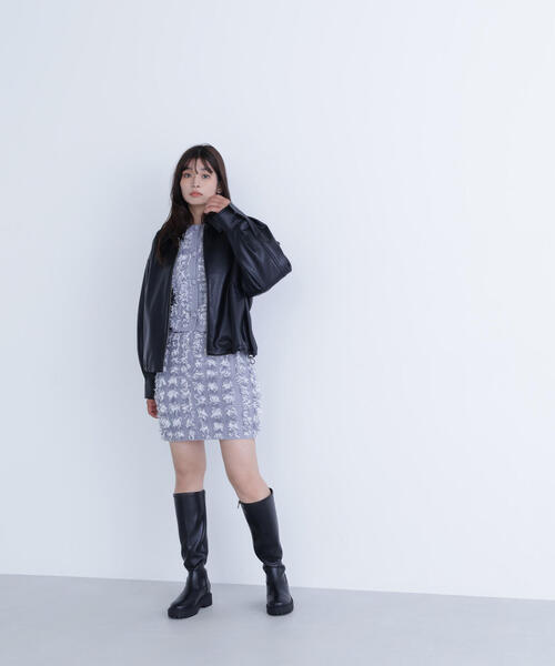 NATURAL BEAUTY BASIC(ナチュラルビューティーベーシック)の「◇フェイクレザードロストブルゾン(ブルゾン・レディース・ブラック/ダークブラウン・FREE)」の8枚目の写真