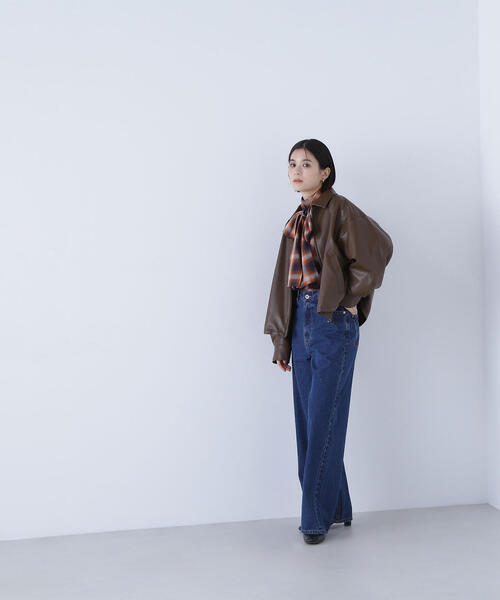 NATURAL BEAUTY BASIC(ナチュラルビューティーベーシック)の「◇フェイクレザードロストブルゾン(ブルゾン・レディース・ブラック/ダークブラウン・FREE)」の16枚目の写真