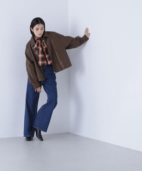 NATURAL BEAUTY BASIC(ナチュラルビューティーベーシック)の「◇フェイクレザードロストブルゾン(ブルゾン・レディース・ブラック/ダークブラウン・FREE)」の18枚目の写真
