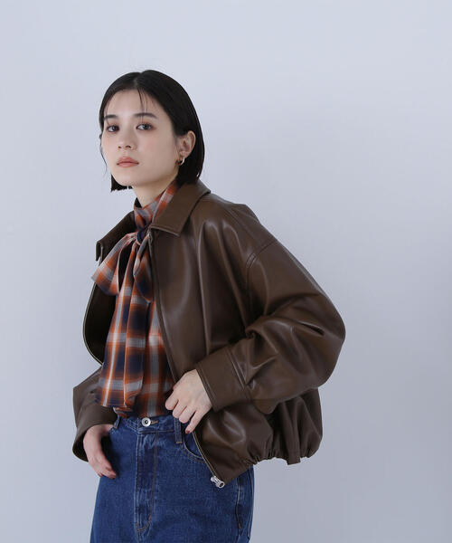 NATURAL BEAUTY BASIC(ナチュラルビューティーベーシック)の「◇フェイクレザードロストブルゾン(ブルゾン・レディース・ブラック/ダークブラウン・FREE)」の19枚目の写真