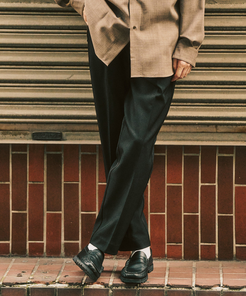 417 EDIFICE（フォーワンセブンエディフィス）の「”4WAYストレッチ”  1タックパンツ（スラックス・メンズ・ブラウン/ブラック/カーキ・LARGE/MEDIUM/SMALL）」の2枚目の写真