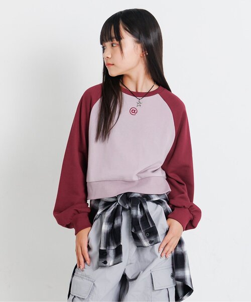 algy（アルジー）の「ラグラントレーナー（スウェット・キッズ・エンジ/オフホワイト/ネイビー・MEDIUM/SMALL/X-SMALL/XX-SMALL）」の3枚目の写真