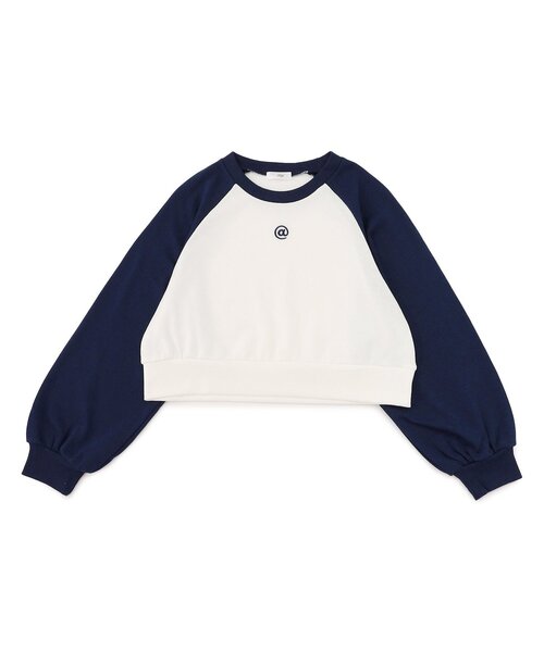 algy（アルジー）の「ラグラントレーナー（スウェット・キッズ・エンジ/オフホワイト/ネイビー・MEDIUM/SMALL/X-SMALL/XX-SMALL）」の2枚目の写真