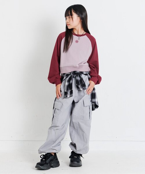 algy（アルジー）の「ラグラントレーナー（スウェット・キッズ・エンジ/オフホワイト/ネイビー・MEDIUM/SMALL/X-SMALL/XX-SMALL）」の4枚目の写真