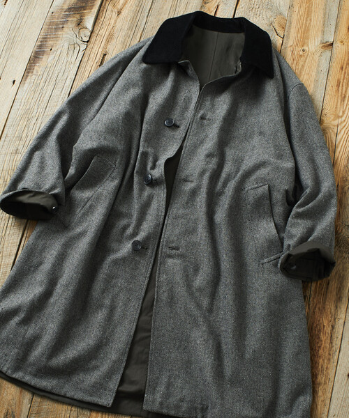 FREAK'S STORE(フリークスストア)の「限定展開 ビッグシルエット コーデュロイカラー リバーシブル ステンカラーコート(ステンカラーコート・メンズ・ベージュ/チャコールグレー/ブラック/オリーブ・MEDIUM/SMALL/LARGE)」の13枚目の写真