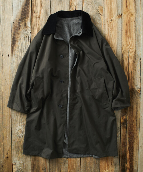 FREAK'S STORE(フリークスストア)の「限定展開 ビッグシルエット コーデュロイカラー リバーシブル ステンカラーコート(ステンカラーコート・メンズ・ベージュ/チャコールグレー/ブラック/オリーブ・MEDIUM/SMALL/LARGE)」の10枚目の写真