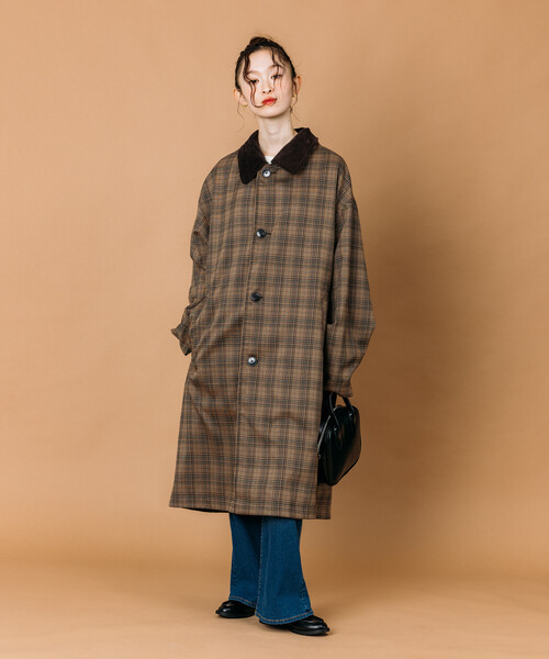 FREAK'S STORE（フリークスストア）の「限定展開 ビッグシルエット コーデュロイカラー リバーシブル ステンカラーコート（ステンカラーコート・メンズ・ベージュ/チャコールグレー/ブラック/オリーブ・MEDIUM/SMALL/LARGE）」の12枚目の写真