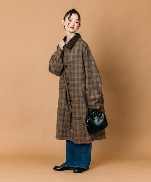 FREAK'S STORE（フリークスストア）の「限定展開 ビッグシルエット コーデュロイカラー リバーシブル ステンカラーコート（ステンカラーコート・メンズ・ベージュ/チャコールグレー/ブラック/オリーブ・MEDIUM/SMALL/LARGE）」の13枚目の写真