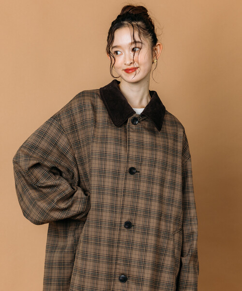 FREAK'S STORE（フリークスストア）の「限定展開 ビッグシルエット コーデュロイカラー リバーシブル ステンカラーコート（ステンカラーコート・メンズ・ベージュ/チャコールグレー/ブラック/オリーブ・MEDIUM/SMALL/LARGE）」の17枚目の写真