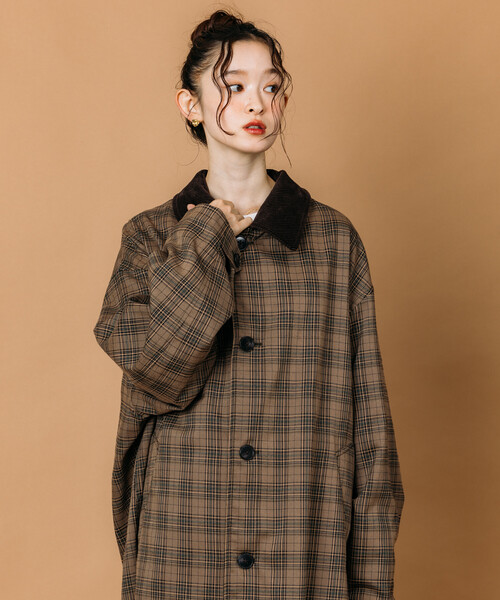 FREAK'S STORE（フリークスストア）の「限定展開 ビッグシルエット コーデュロイカラー リバーシブル ステンカラーコート（ステンカラーコート・メンズ・ベージュ/チャコールグレー/ブラック/オリーブ・MEDIUM/SMALL/LARGE）」の18枚目の写真