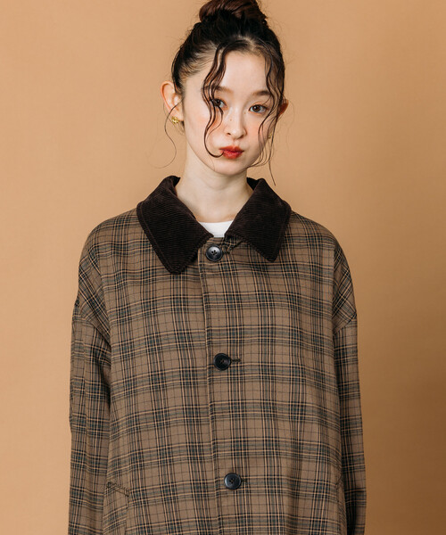 FREAK'S STORE（フリークスストア）の「限定展開 ビッグシルエット コーデュロイカラー リバーシブル ステンカラーコート（ステンカラーコート・メンズ・ベージュ/チャコールグレー/ブラック/オリーブ・MEDIUM/SMALL/LARGE）」の22枚目の写真