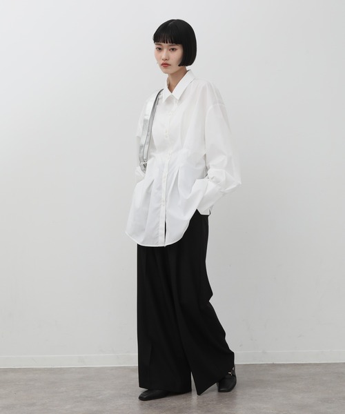 NOGLE（ノグル）の「【NOGLE/ノグル】ウエストデザインシャツ（シャツ/ブラウス・レディース・ブルー/チャコール/ホワイト・FREE）」の11枚目の写真