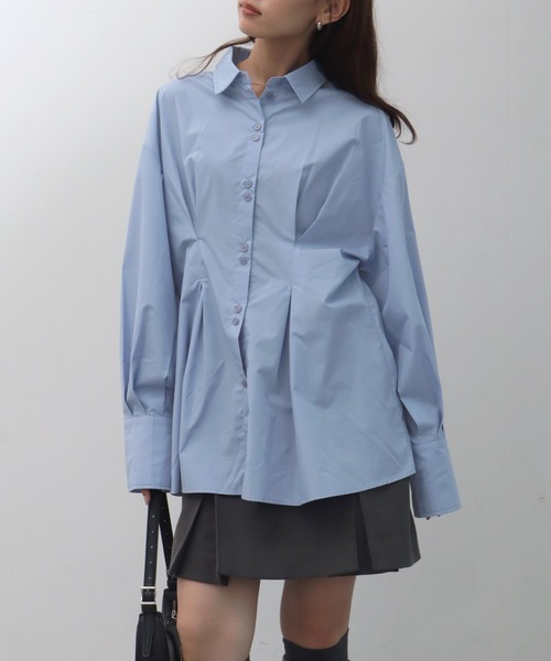 NOGLE（ノグル）の「【NOGLE/ノグル】ウエストデザインシャツ（シャツ/ブラウス・レディース・ブルー/チャコール/ホワイト・FREE）」の22枚目の写真