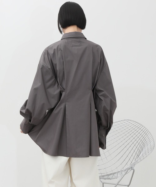 NOGLE（ノグル）の「【NOGLE/ノグル】ウエストデザインシャツ（シャツ/ブラウス・レディース・ブルー/チャコール/ホワイト・FREE）」の14枚目の写真