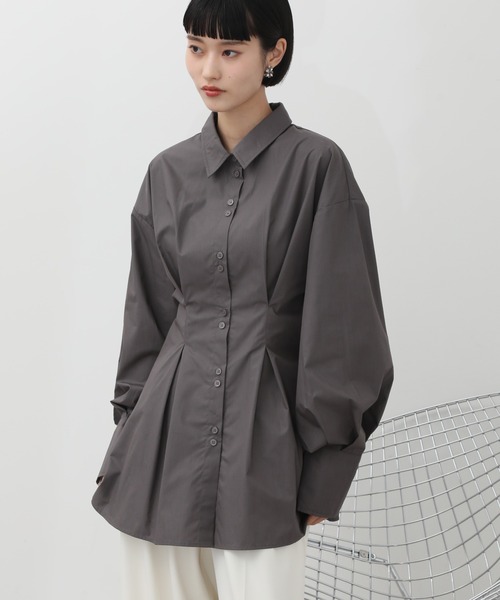 NOGLE（ノグル）の「【NOGLE/ノグル】ウエストデザインシャツ（シャツ/ブラウス・レディース・ブルー/チャコール/ホワイト・FREE）」の17枚目の写真